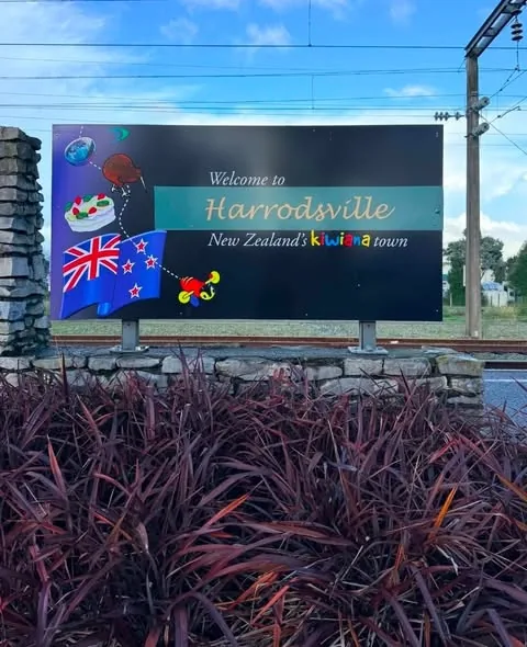 Welcome to Harrodsville sign, Otorohanga